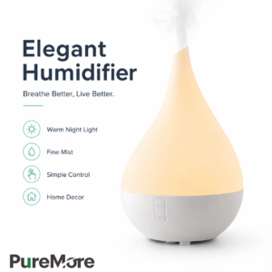 3 in 1 Ultrasonic Cool Mist Aroma Diffuser Warm Night Light Whisper Quiet Compact Desktop Bedroom Office Home Air LED Humidifier - Image 3