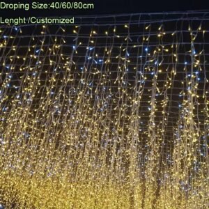 Falling String Fairy Lights Icicle Cup Coaster Attached Christmas Gadjet Curtain Icicle Lights 600 Led 5m Okled - Image 4